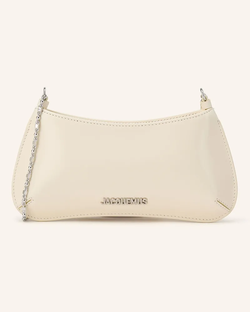 Jacquemus Schultertasche Le Petit Bisou Chaine weiss Ecru