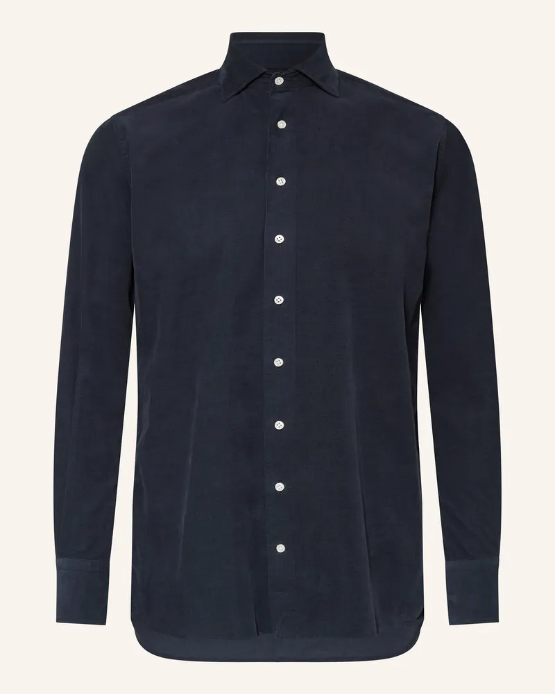 Artigiano  Cordhemd Classic Fit Dunkelblau
