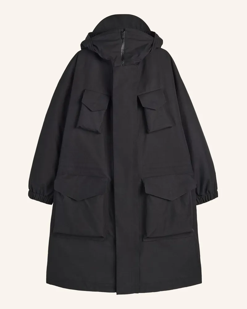 Y-3 Y-3 Gtx Gepolsterter Kapuzenmantel schwarz Schwarz