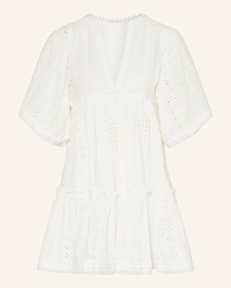 Poupette St Barth Strandkleid ARIA mit Schmuckperlen Weiss