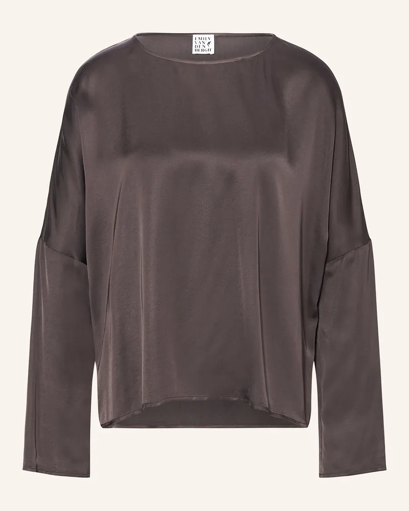 Emily van den Bergh Blusenshirt aus Satin Dunkelbraun