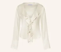 Satinbluse mit Volants