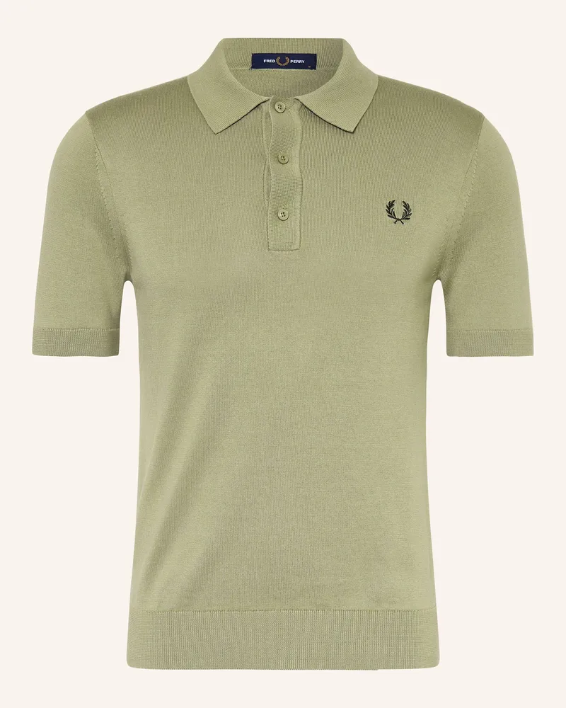 Fred Perry Strick-Poloshirt Oliv