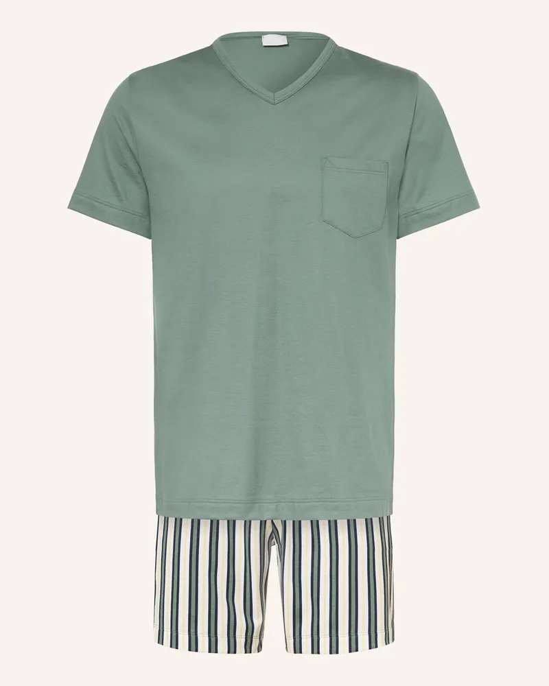 Mey Shorty-Schlafanzug Serie PALM STRIPES Grün