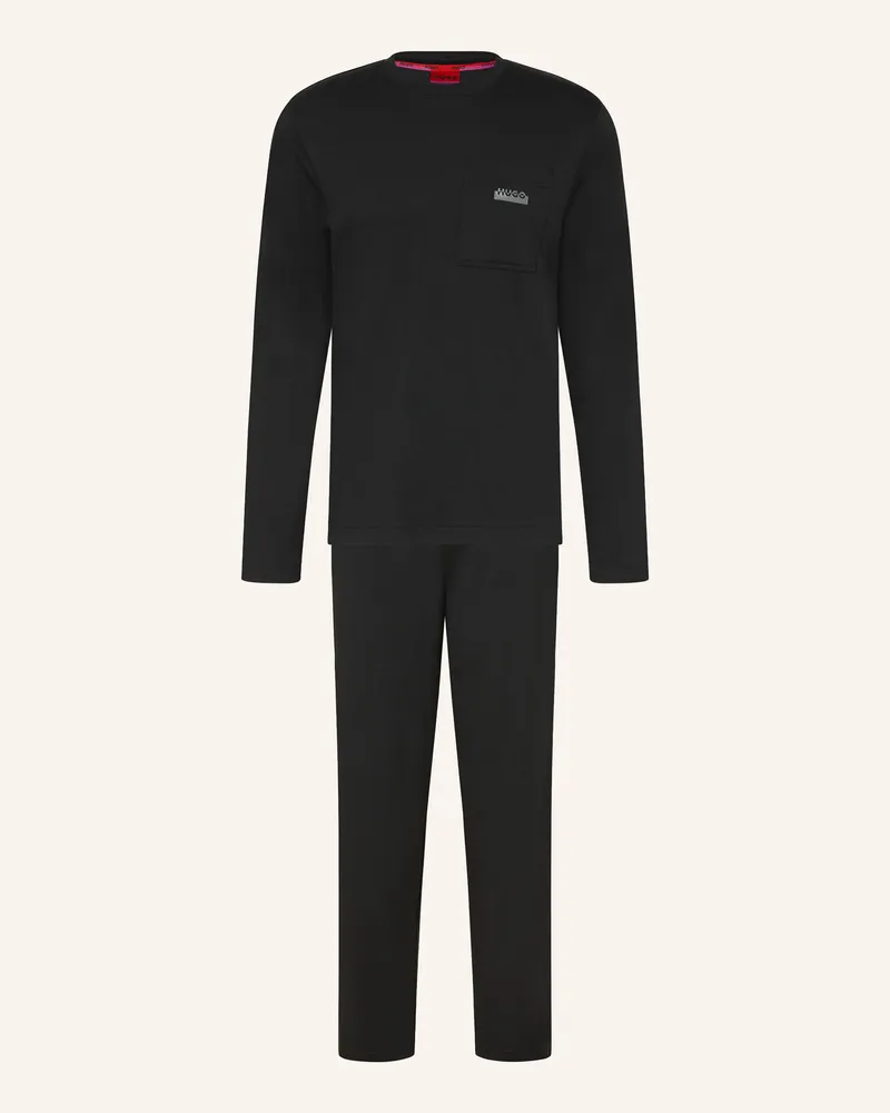 HUGO BOSS Schlafanzug NOCTO LONG Schwarz