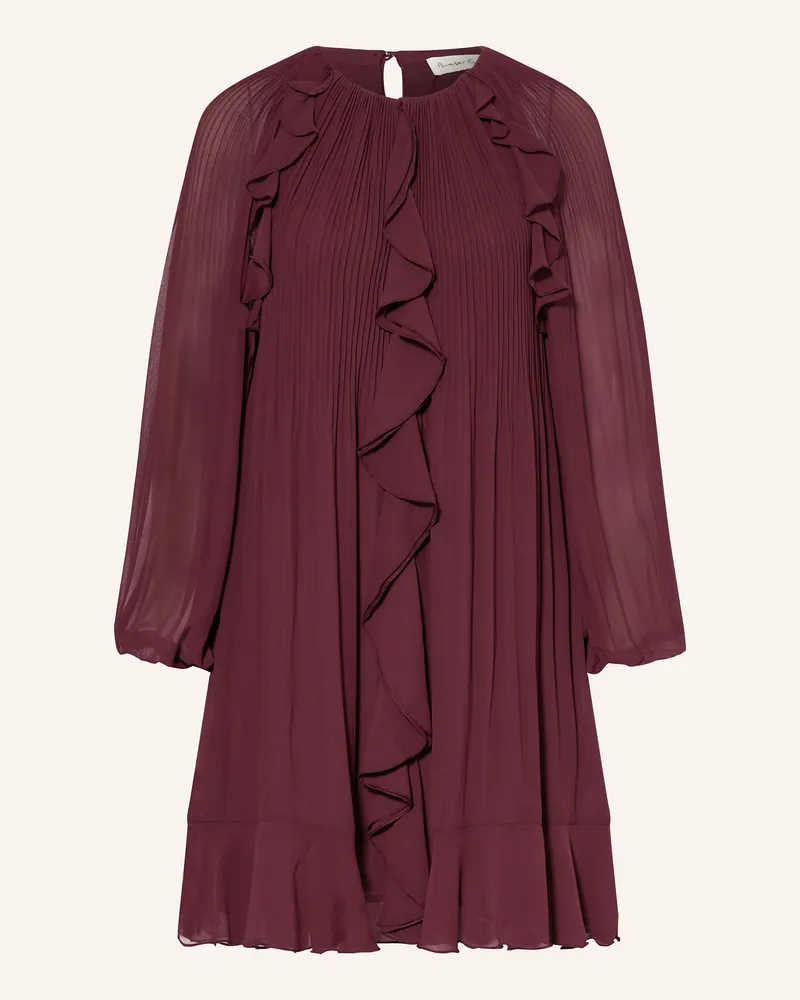 Phase Eight Kleid LAYLA mit Volants und Plissees Dunkelrot