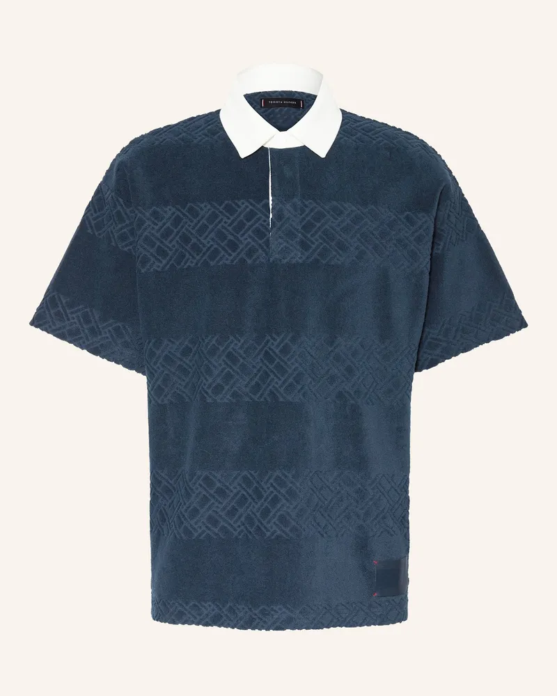 Tommy Hilfiger Frottee-Poloshirt Regular Fit Dunkelblau