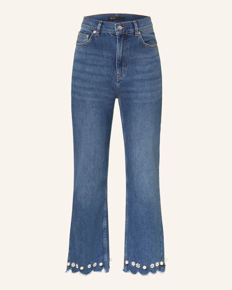 Maje Straight Jeans Mit Schmuckperlen Und Schmucksteinen blau 0201