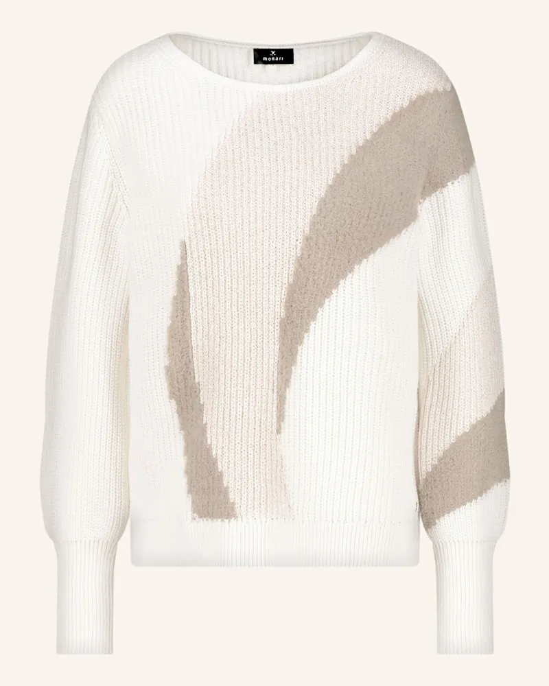 monari Pullover Mit Glitzergarn weiss Ecru