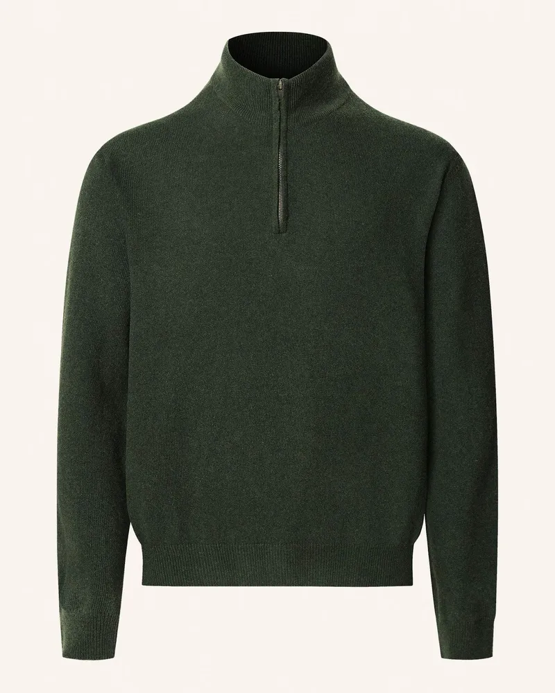 Hackett Pullover MERINO CASH MIX HZIP Grün