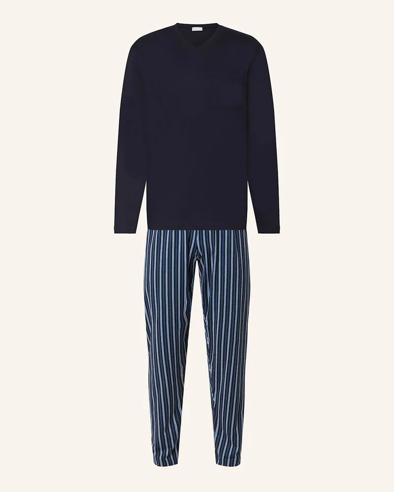 Mey Schlafanzug Serie STRAIGHT Blau