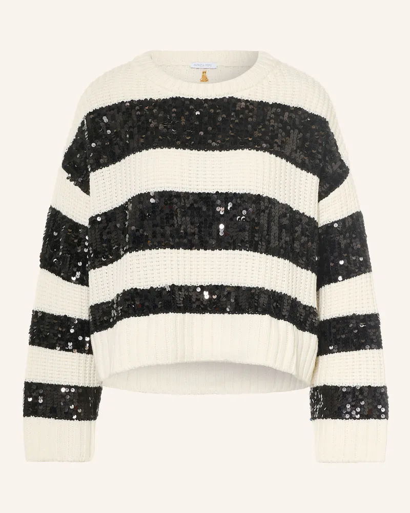 Patrizia Pepe Pullover Mit Pailletten schwarz Schwarz