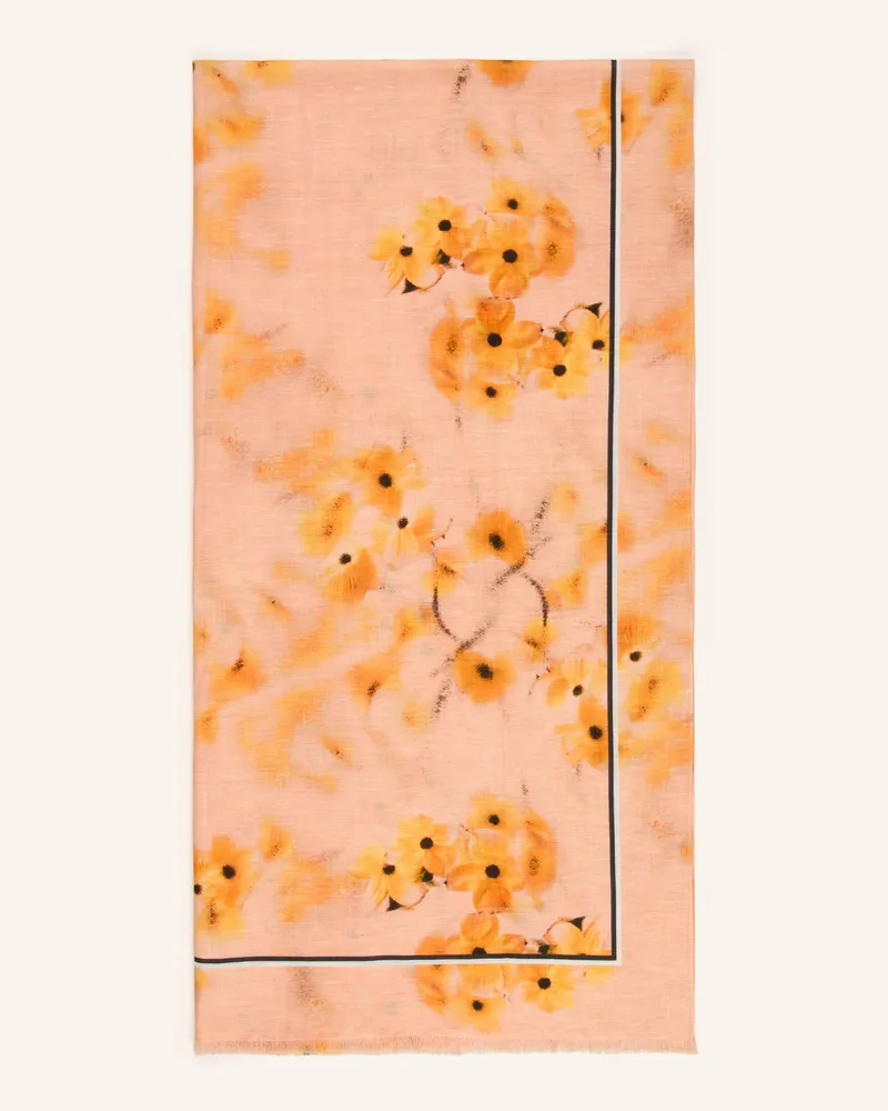 Marc O'Polo Schal Mit Leinen weiss Hellorange