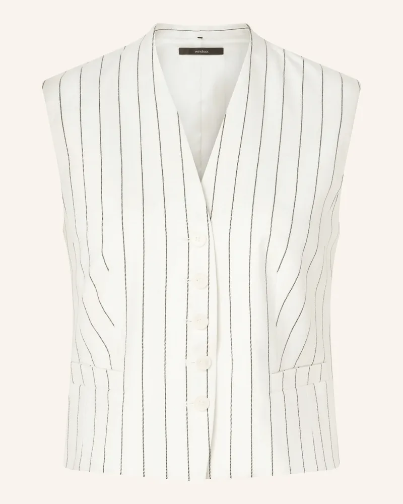 windsor. Blazerweste Mit Leinen weiss Creme