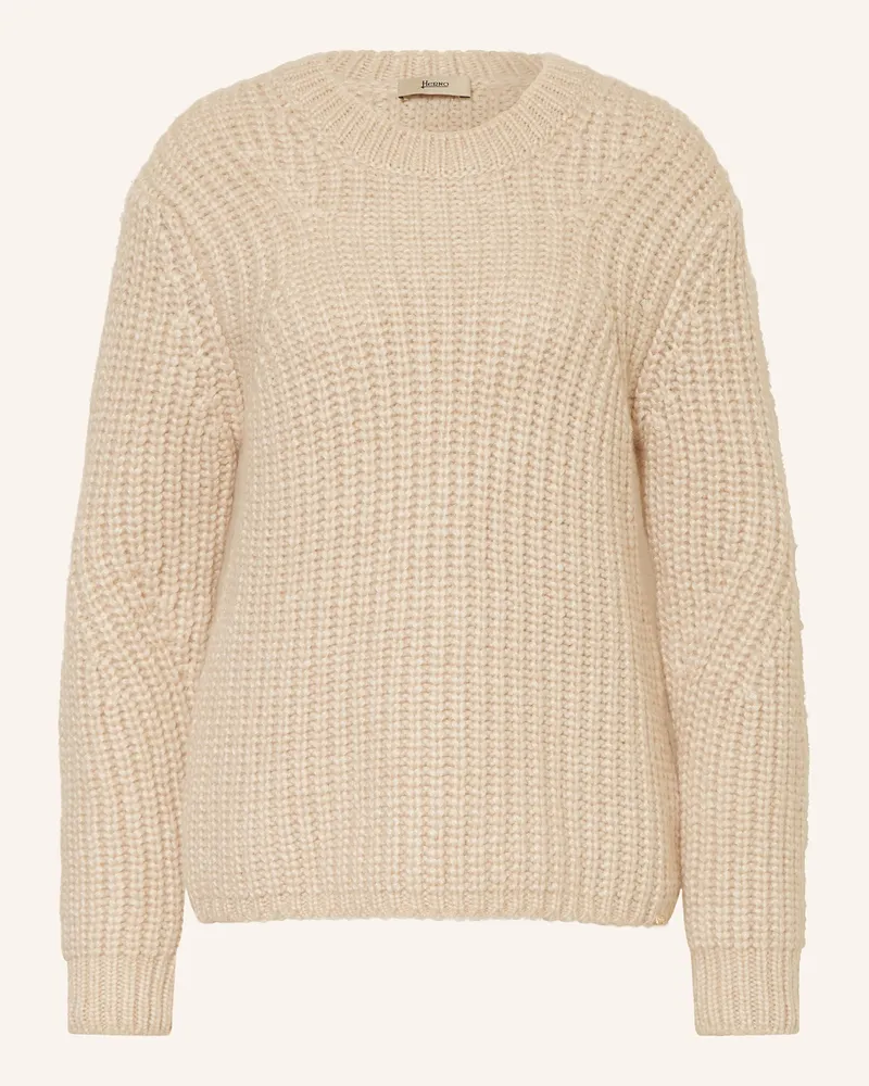 Herno Pullover Mit Alpaka beige Creme
