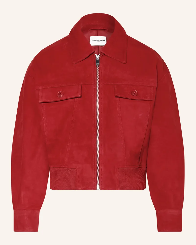 Claudie Pierlot Lederjacke Dunkelrot