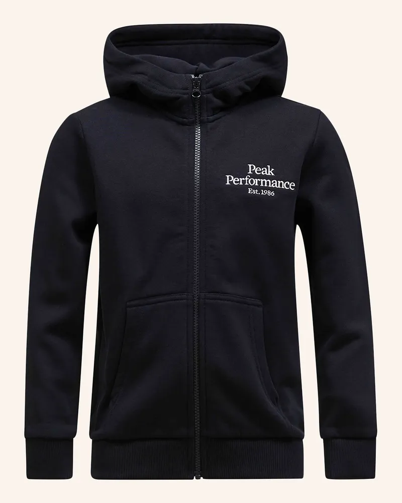 Peak Performance Jr Original Zip Hood Kapuzensweatshirtjacke schwarz Schwarz