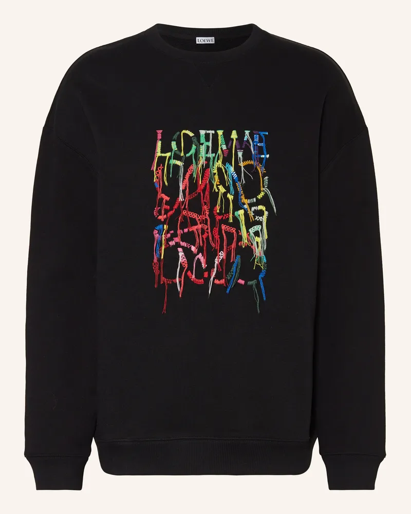 Loewe Sweatshirt mit Stickereien Schwarz