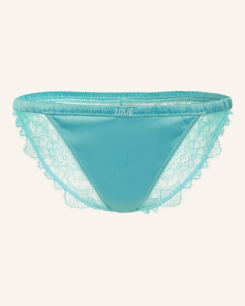 LOVE Stories Slip WILD ROSE aus Satin Türkis