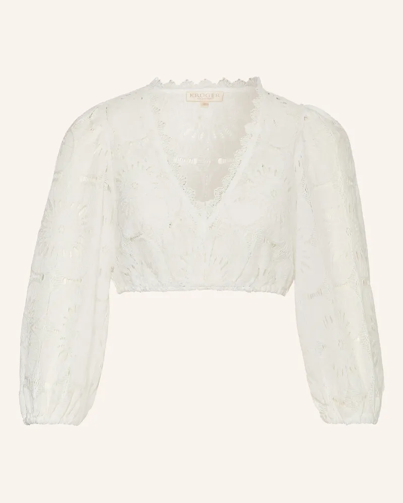 Krüger Dirndlbluse Aus Lochspitze weiss Weiss