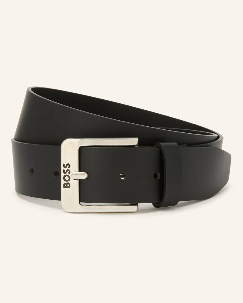 HUGO BOSS Ledergürtel Jemio schwarz Schwarz
