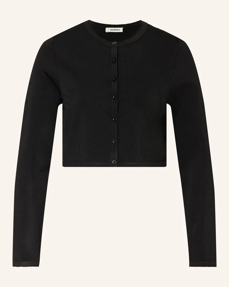 Sandro Cropped-Strickjacke Schwarz