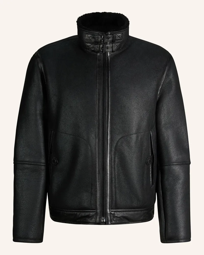 Strellson Lederjacke schwarz Schwarz