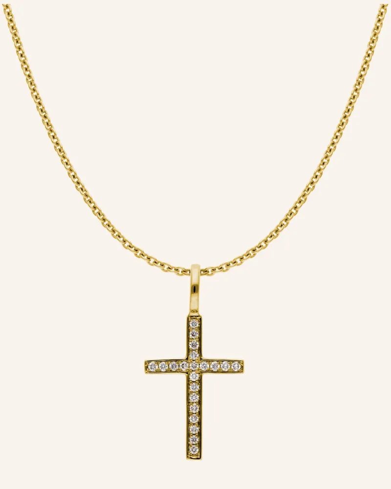CADA Kette Small Turin Cross gold Gold