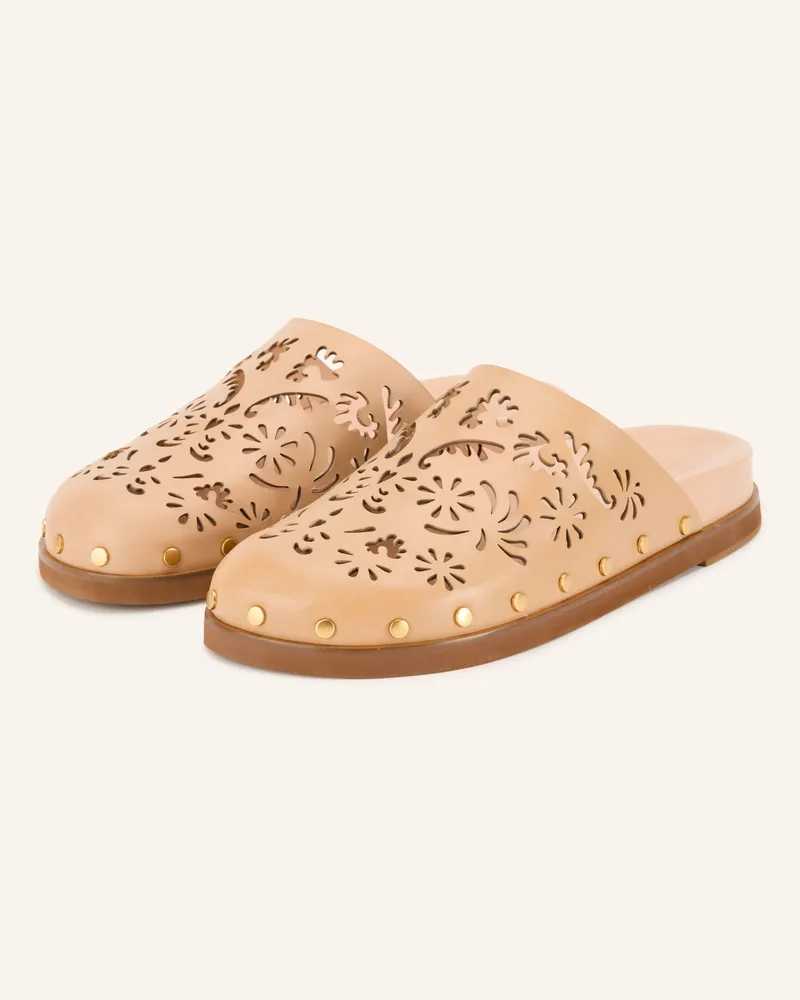 FARM Rio Mules Mit Nieten beige Camel