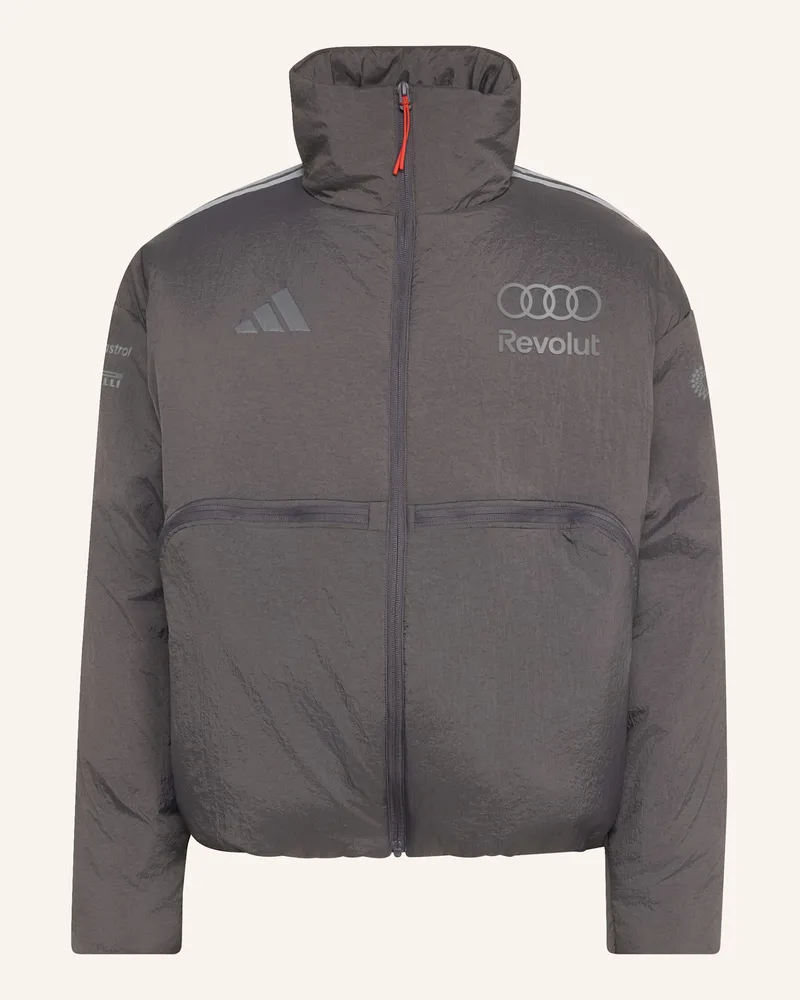 adidas AUDI REVOLUT F1 TEAM ENGINEERS & MARKETING PUFFER JACKE Grau