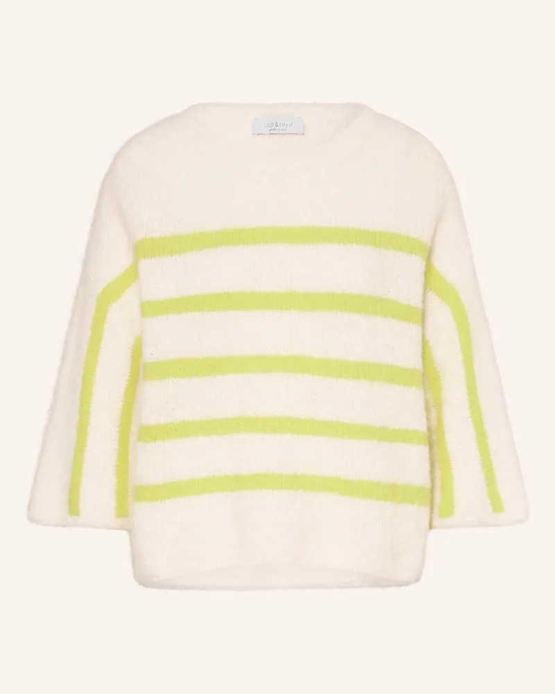 Rich&Royal Alpaka-Pullover mit 3/4-Arm Weiss