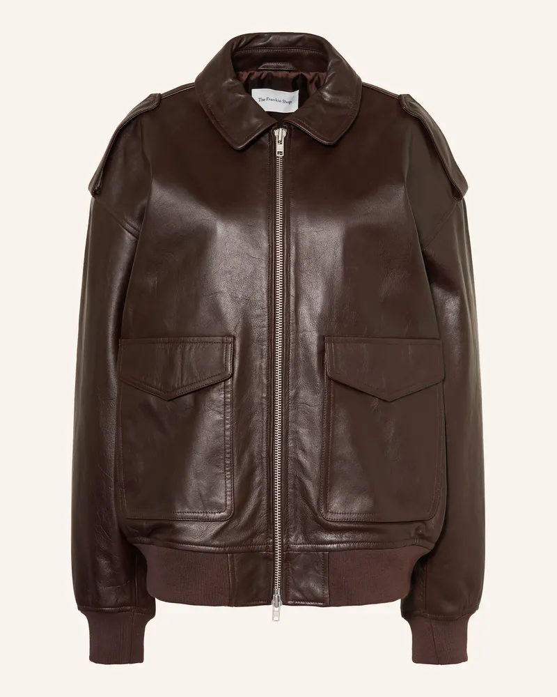 FRANKIE Shop Lederjacke Viper braun Dunkelbraun