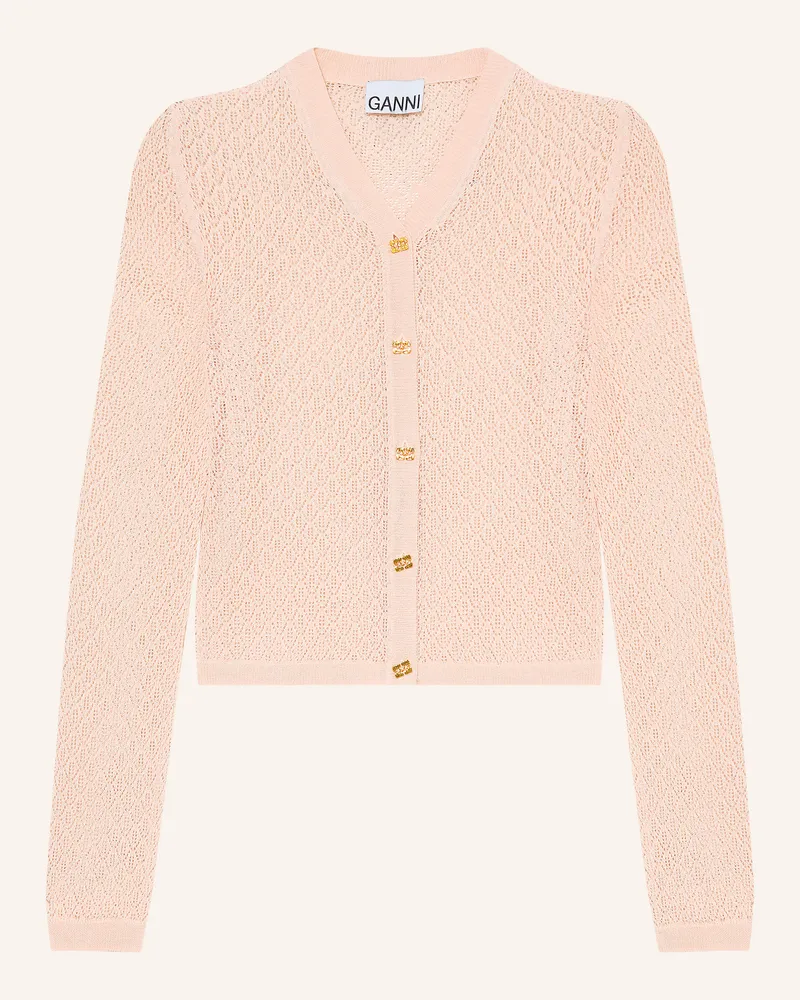 Ganni Strickjacke rosa Hellrosa