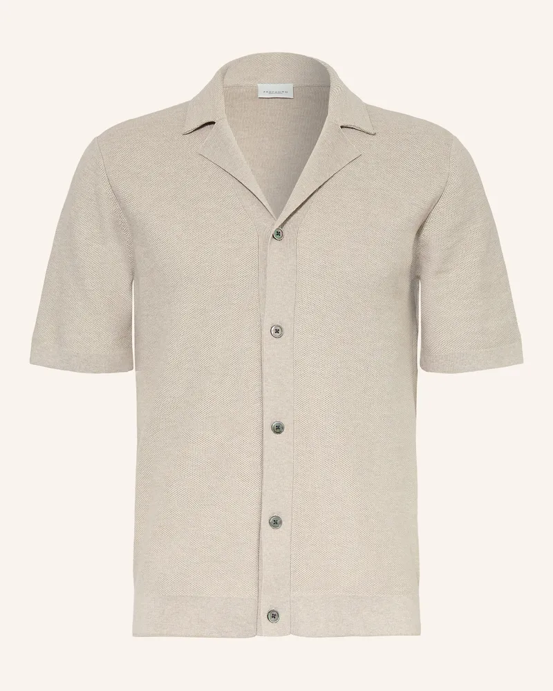 Profuomo Strickhemd Regular Fit beige Beige