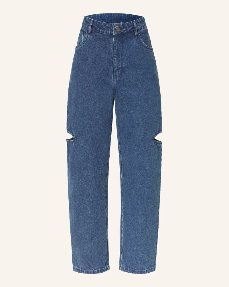 Karo Kauer Wide Leg Jeans Mit Cut-Outs blau 500