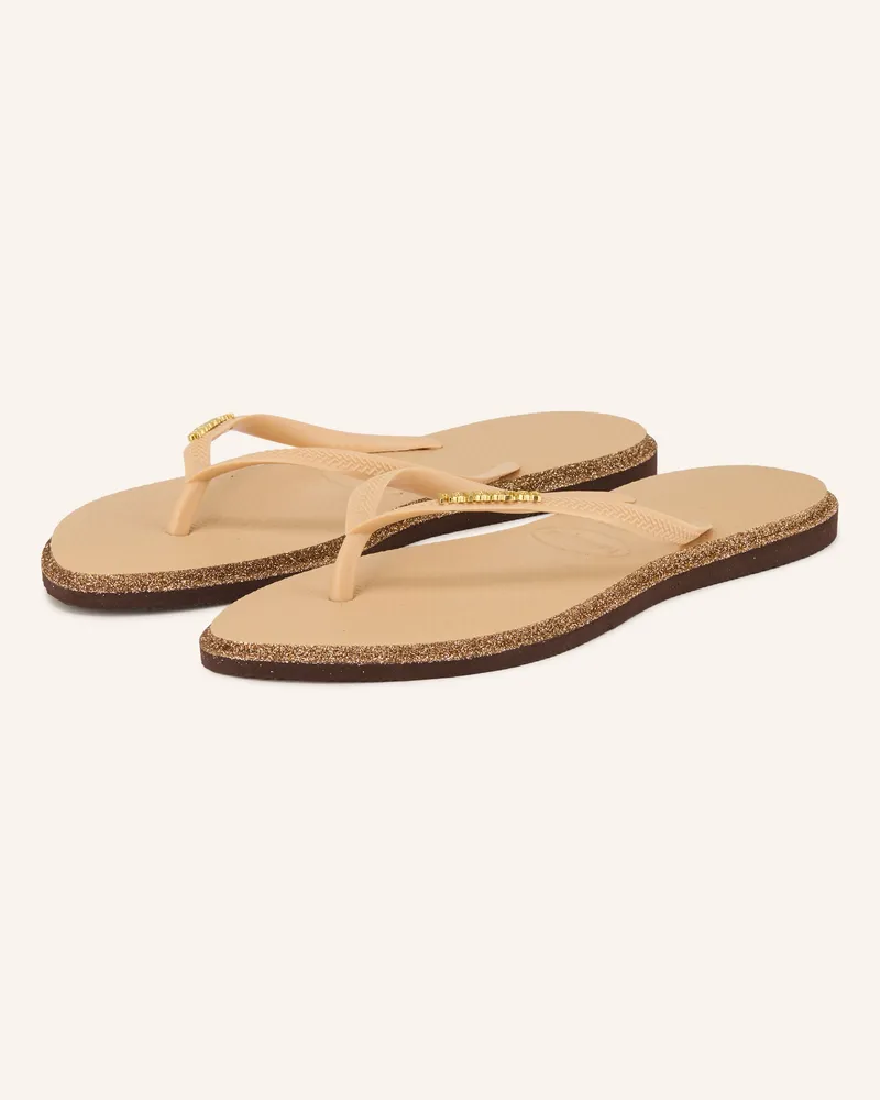 Havaianas Zehentrenner Slim Point Glitter braun Braun