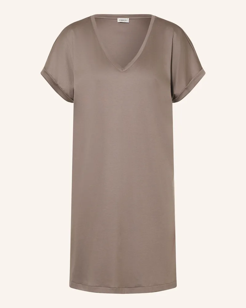 Zimmerli Nachthemd Sea Island braun Taupe