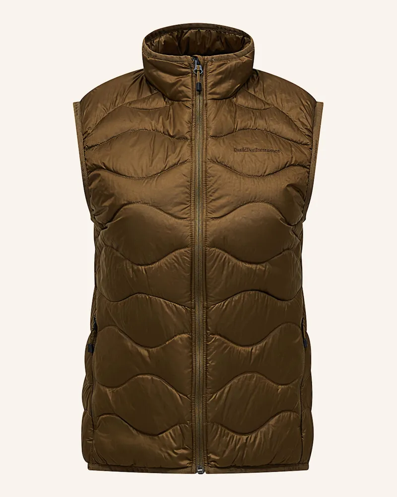 Peak Performance W Helium Down Vest Steppweste gruen Khaki
