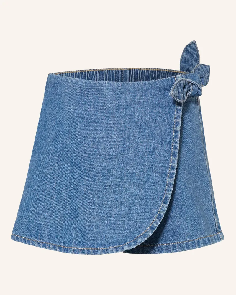 S.Oliver Jeans-Skort in Wickeloptik Blau
