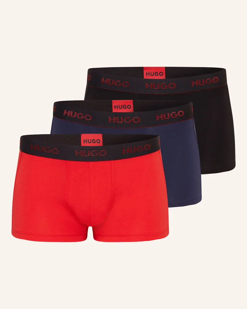 HUGO BOSS 3er-Pack Boxershorts rot Schwarz