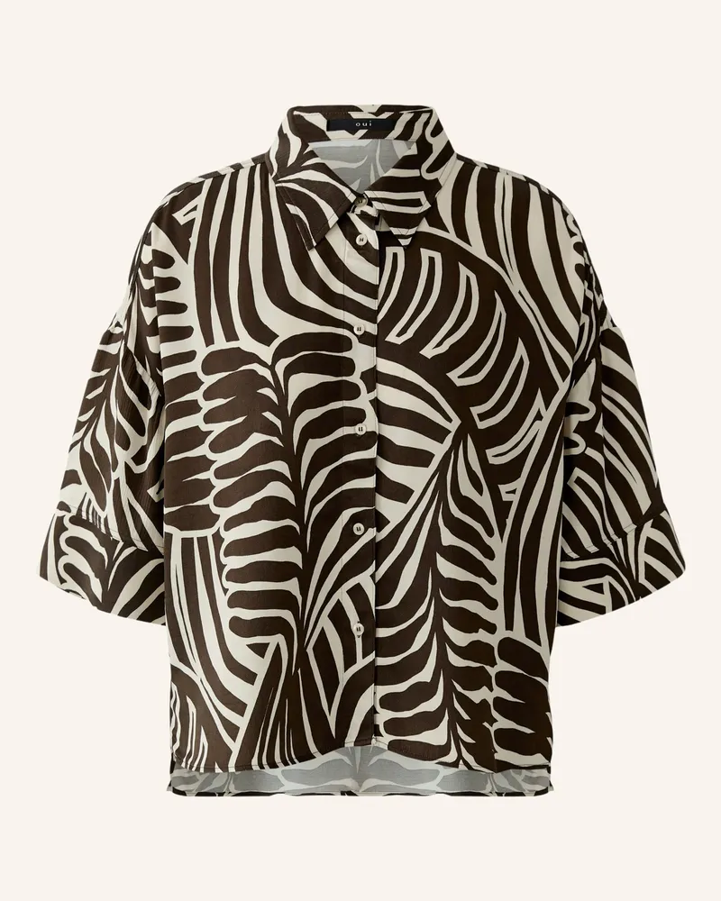 Oui  Hemdbluse Dunkelbraun