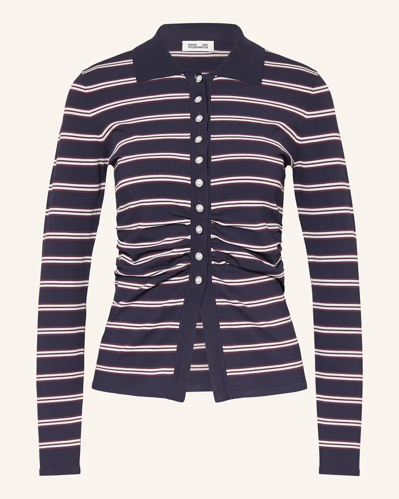 Baum und Pferdgarten Jersey-Poloshirt CAMILINE mit Schmuckperlen Dunkelblau