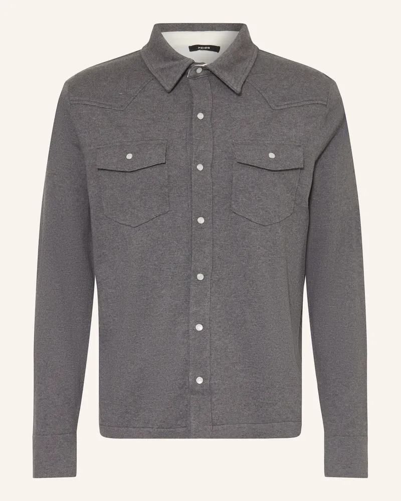Reiss Strickhemd LEDGER Comfort Fit Grau