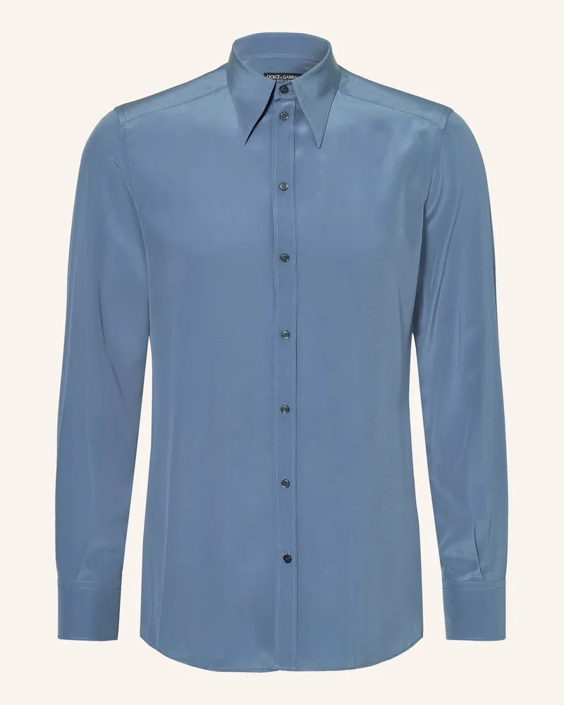 Dolce & Gabbana Seidenhemd Slim Fit blau Blau