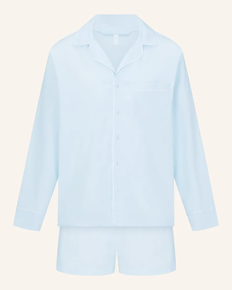 SKIMS Shorty-Schlafanzug Cotton Poplin Sleep blau Baby
