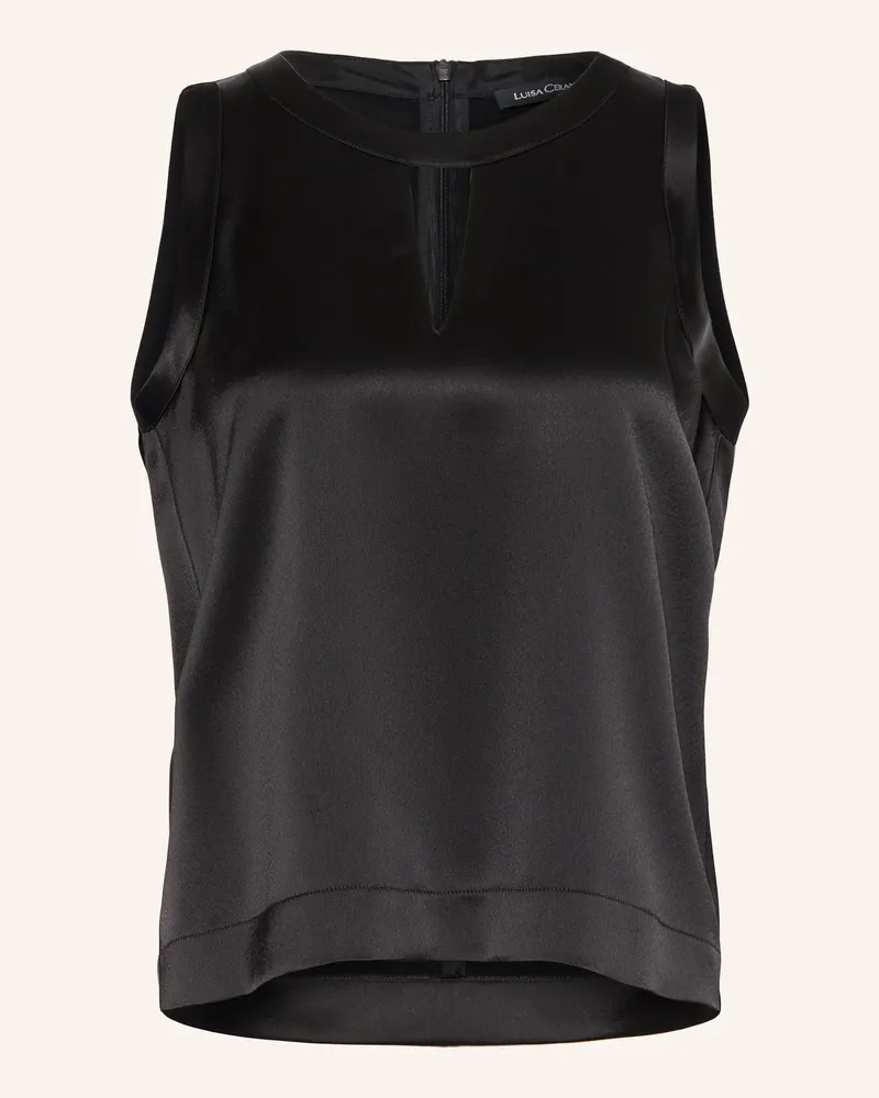 Luisa Cerano Blusentop Aus Satin schwarz Schwarz