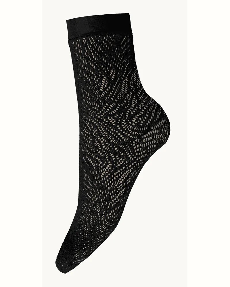 Wolford Socken Macro Socks schwarz Schwarz