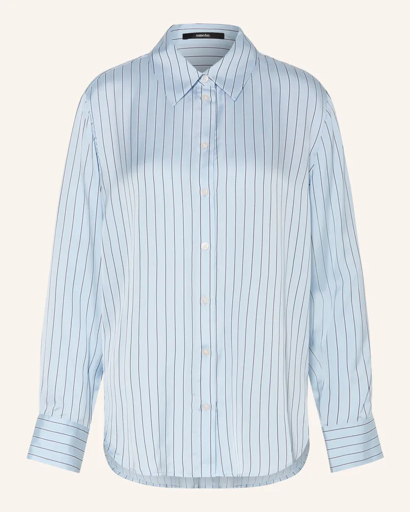 someday. Hemdbluse ZENJA aus Satin Hellblau