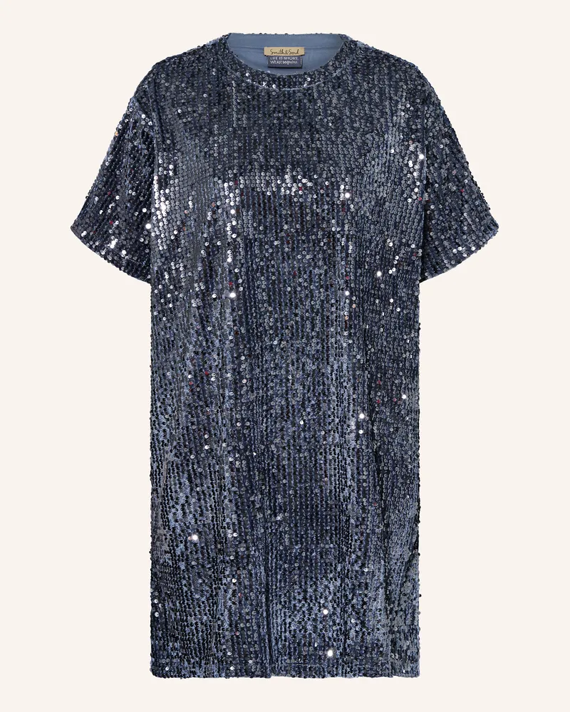 Smith & Soul Kleid mit Pailletten Blaugrau