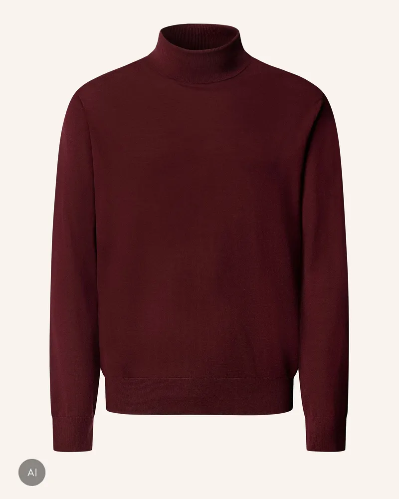 Hackett Pullover Sr Merino Roll Neck rot Dunkelrot